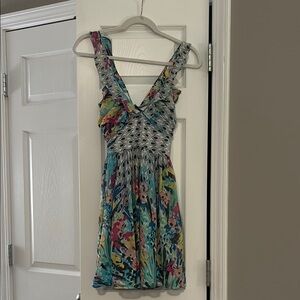 Colorful Abstract Print Dress